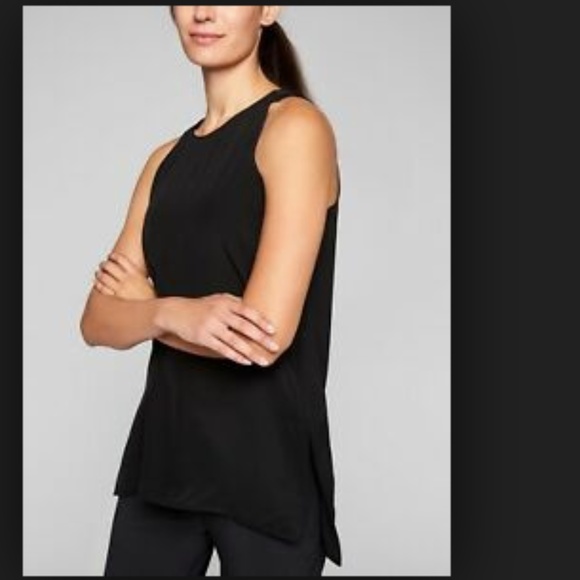 Athleta Tops - Athleta Washable Silk Side Slit Tank Top Black